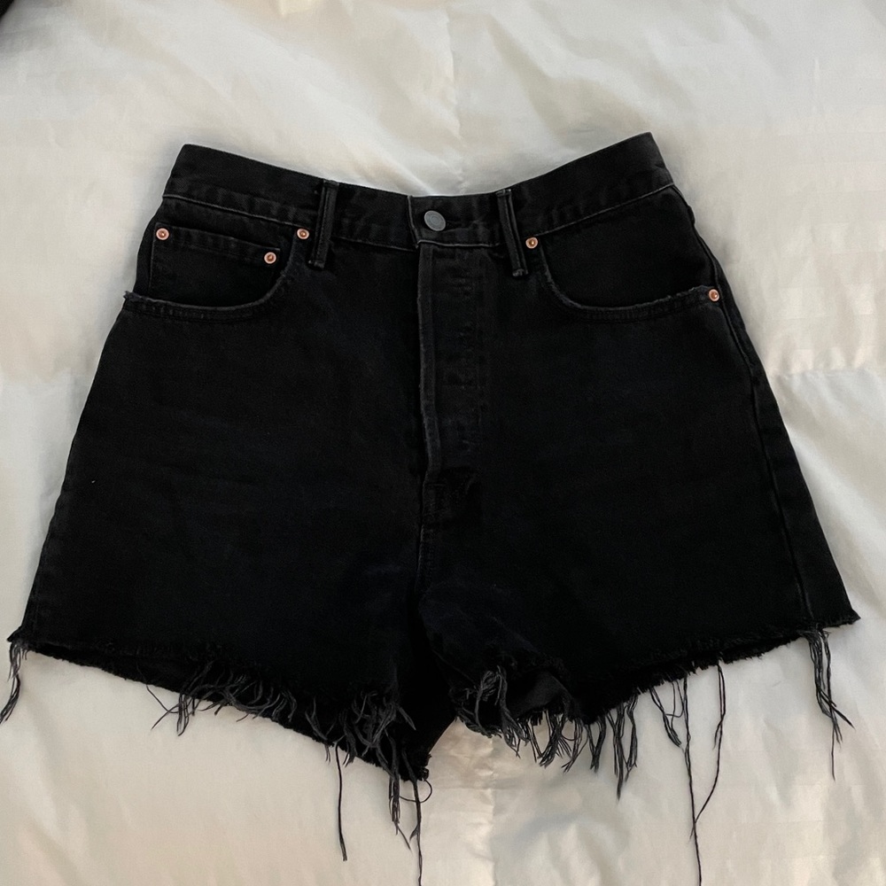 GRLFRND Jules high rise denim shorts